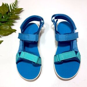 Cat & Jack Youth Boy Size 12 Blue Sandals with Adjustable Straps and White Sole